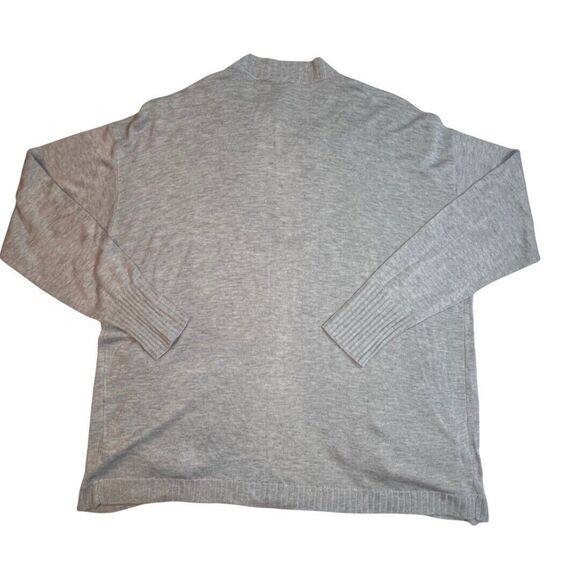 Worthington Cardigan Womens Large Gray Long Rib Open Front Pockets Soft Sweater - Picture 6 of 11